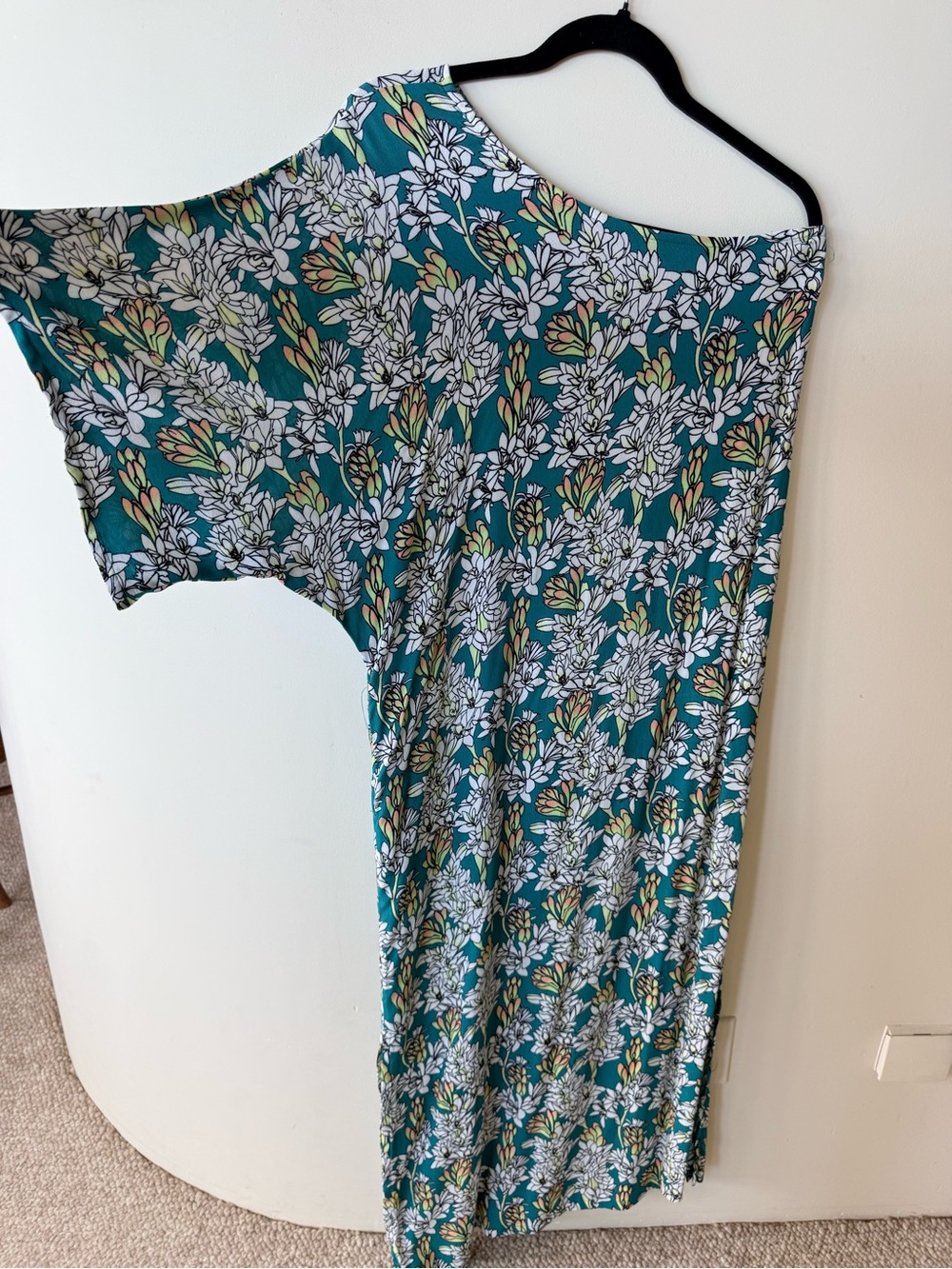 Ava Sky Fighting Eel Teal Maxi dress - Comfortable Everyday Style xs
